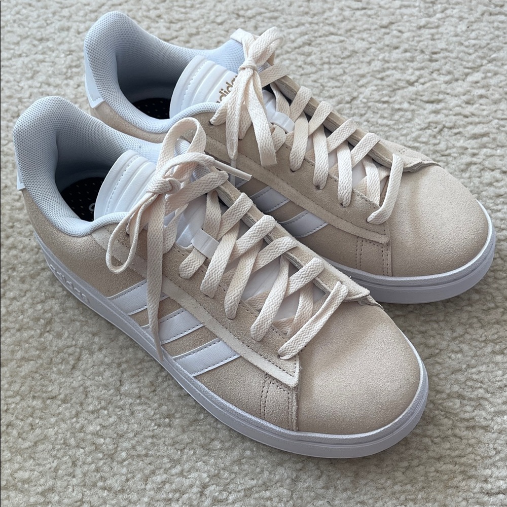 Adidas Cloudfoam Comfort Beige Suede Sneakers 
Size 7.5
